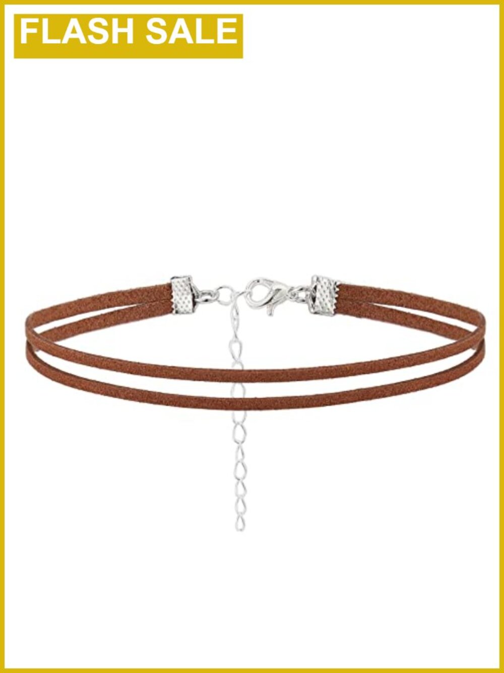 Layered Suede Cord Choker Necklace Boho Adjustable